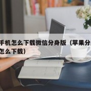 苹果手机怎么下载微信分身版（苹果分身版i微信怎么下载）